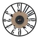 Design vægur Dark Contrast med valnøddetræslook og arabertal Ø50 cm