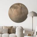 Houten Wanddecoratie Bosmagie in de ochtendnevel Beige - Ms Tiff - Rond