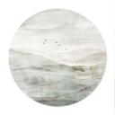 Poster Mistig berglandschap aquarel - Ms Tiff - Rond