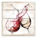 Cuadro de madera copas de vino - 40x41,5 cm