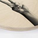 Cuadro de madera Mano de la Victoria - Signo de paz y de victoria - Bühler - Redondo