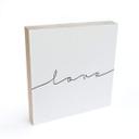 Billede af træ til at sætte op - Love - 15x15 cm