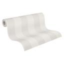 Stribet tapet gråhvid PVC-fri - non-woven tapet stribet af A.S. Création 386653