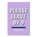 Akrylbillede Please leave by 9 - Fritsch