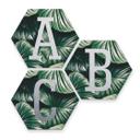 Hexagon bogstaver - Alu-dibond Sølveffekt, Jungle
