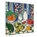 Lærredsprint - Frugt og grøntsager på køkkenbordet - Inspireret af Matisse - Zamart