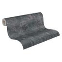 Papel pintado tejido-no tejido industrial gris oscuro con efecto óxido Diseño de pared para loft y estilo urbano