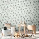 Papel pintado Koala azul claro gris - papel pintado infantil con koalas y ramas