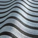 Metallic blå non-woven tapet med sort skandinavisk akustisk træpanel look luksus tapet