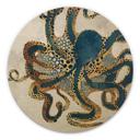 SpaceFrog Designs Cuadro de madera - Pulpo dorado - Redondo