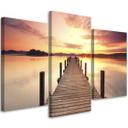 3 stykke lærredstryk, Jetty Lake Sunset