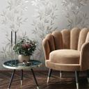 Non-woven tapet i hvid, beige bladmotiv bladlook blomstret natur 