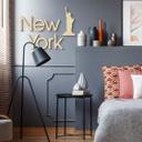Arte en madera de álamo - letras de Nueva York con la Estatua de la Libertad