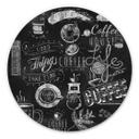 Tableau en alu-Dibond World of Coffee - Rond