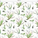 Tapet med mønster - illustrerede blomster - grøn
