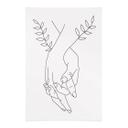 Tekstil plakat Line Art - Elskende, der holder hinanden i hånden - Lizde