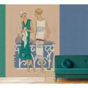 Fotomural Paredes de Patel 3 Parisienne 3 azul, verde, beige, blanco, amarillo