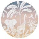 Vinilo decorativo de paraíso en la jungla con animales salvajes - Ombre - Kikki Belle - Redondo