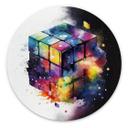 Vægcirkel Heine - Magical Rubik's Cube – print på aluminium (Alu-Dibond)