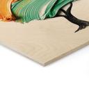 Cuadro de madera con corona 3D naranja y verde - Mielu