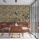 plantetapet med blomster grøn beige - non-woven tapet med blomstermotiver