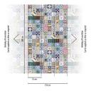 Patchworktapet med farverigt fliselook - middelhavstapet - dekorativt non-woven tapet