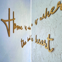 MDF decoración de pared refrán de la naturaleza - El hogar es donde está el corazón (6 piezas)