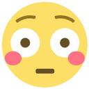Muursticker Emoji Flushed Face