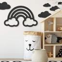 MDF - Decoración en madera - Arco iris con nubes