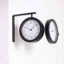 Bahnhofsuhr im Vintage Style aus Metall, schwarz | 28x25,3 cm