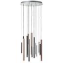 Pendelleuchte Eddy, braun, 180 x 55,3 cm, Metall Pendellampe, dimmbar