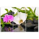 3 stykke lærred print Zen blomster bambus sten