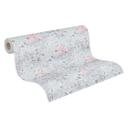 Papel pintado con motivos florales blanco rosa - papel pintado con flores y hojas