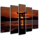 5 stykke lærredstryk, Torii Gate ved solnedgang