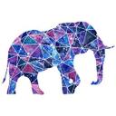 Wallsticker - Polygon Galaxe Elefant