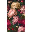Mørkerødt, pink blomstertapet - nonwoven tapet til soveværelset - romantisk design