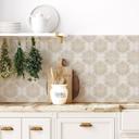 Flise klistermærker Elegant mandala i sandguld - Bloomery Decor - Sæt med 12)