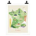 Póster mapa de Francia - Rivers