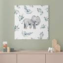 Cuadro lienzo Lindo bebé elefante entre ramas boho - Diseños ONU - Cuadrado