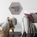 Hexagon - Alu-Dibond zilver effect Ijsbeer blauw