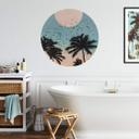 Sticker mural Kubistika - Coucher du soleil - Rond