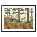 Póster para la guardería - Objetos ocultos animales del bosque - Kikki Belle