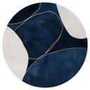 Vinilo decorativo Equilibrio geométrico en azul y blanco - Paksoylu - Redondo