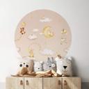 Sticker mural rond Oliver Robins - Doux rêves en rose