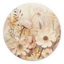 Billede Vintage-blomster på engen - Lola Peacock - rund – print på aluminium (Alu-Dibond)