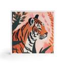 Billede af træ til at sætte op - Tiger i lyserød jungle - Treechild - 15x15 cm