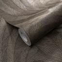 Papier peint à motifs de feuilles Elysium marron