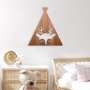 Decoración en madera caoba - Tipi - Ciervo