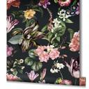 Tapet, non-woven blomstertapet Flora sort, pink