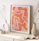 Póster Ondas abstractas en naranja-rosa - Bloom